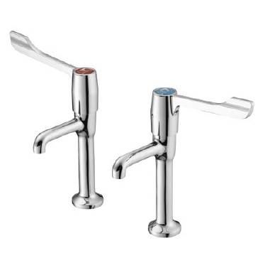 High Neck Basin Mounted Extended Lever Action Pillar Taps