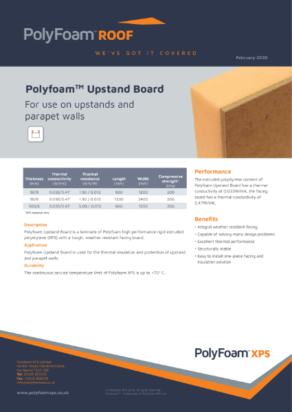 Polyfoam Upstand Board