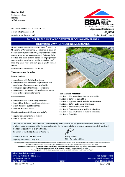 BBA Agrément Certificate