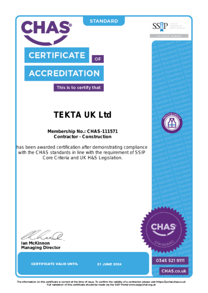 CHAS Certificate