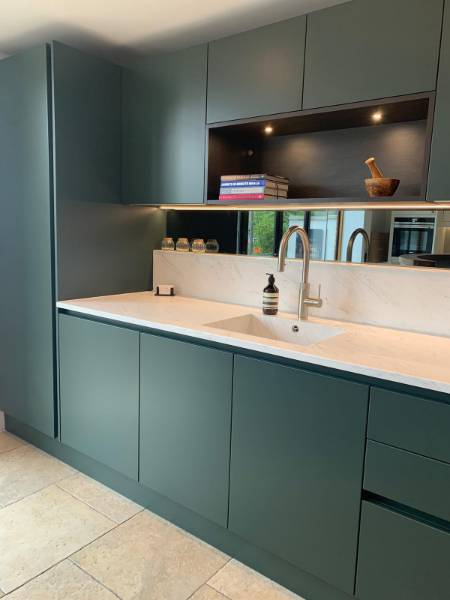 UK Crouch Design Kitchen Featuring M007 Mt. Carrara for their kitchen display
