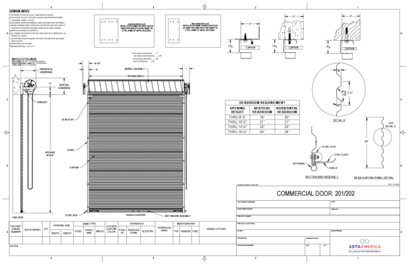 Model 201 Shop Drawing