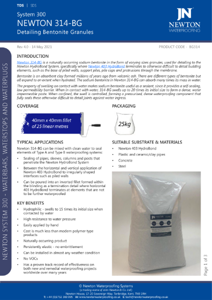 Newton HydroBond 314 Bentonite Granules