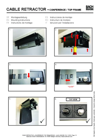 Asennusohjeet - 930.500 CABLE RETRACTOR