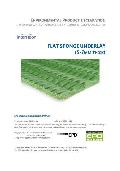 Flat Sponge Underlay 5-7mm