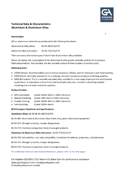 Tech Data Metalwork