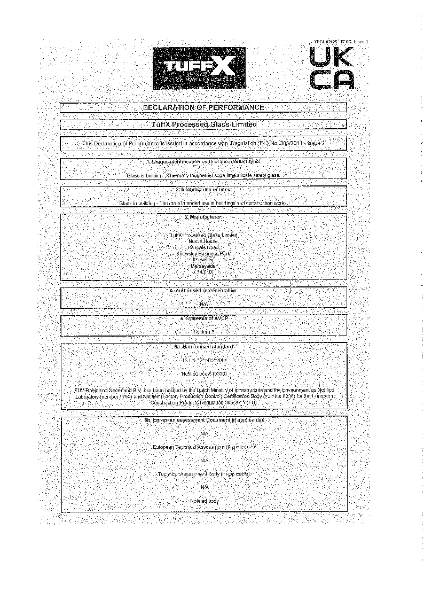 Certificate of constancy of performance