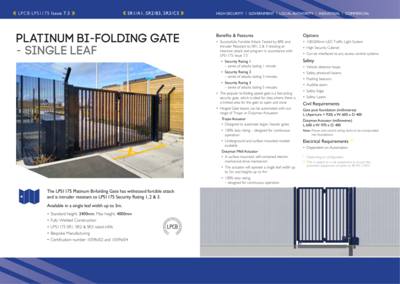LPS1175 Platinum Bi-folding Gate