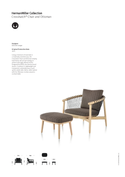 Crosshatch Chair and Ottoman - Product Sheet
