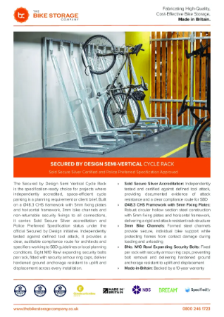 SBD Semi-Vertical Rack Specification Sheet
