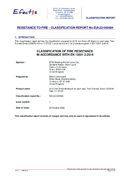 Fire classification report EUI-22-000584