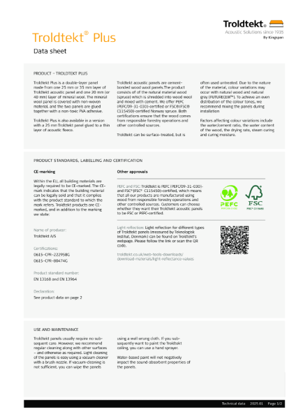 Troldtekt® Plus Datasheet