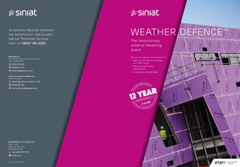 Siniat Weather Defence Brochure