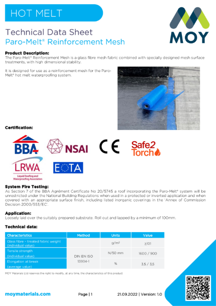 MOY Paro-Melt® Hot Melt Reinforcement Mesh