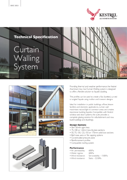 Datasheet Kestrel Curtain Walling System