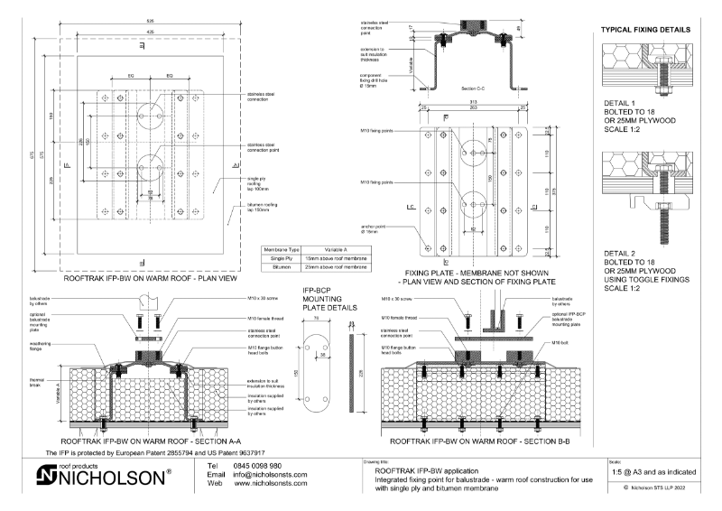 ROOFTRAK IFP-BW Technical Data Sheet