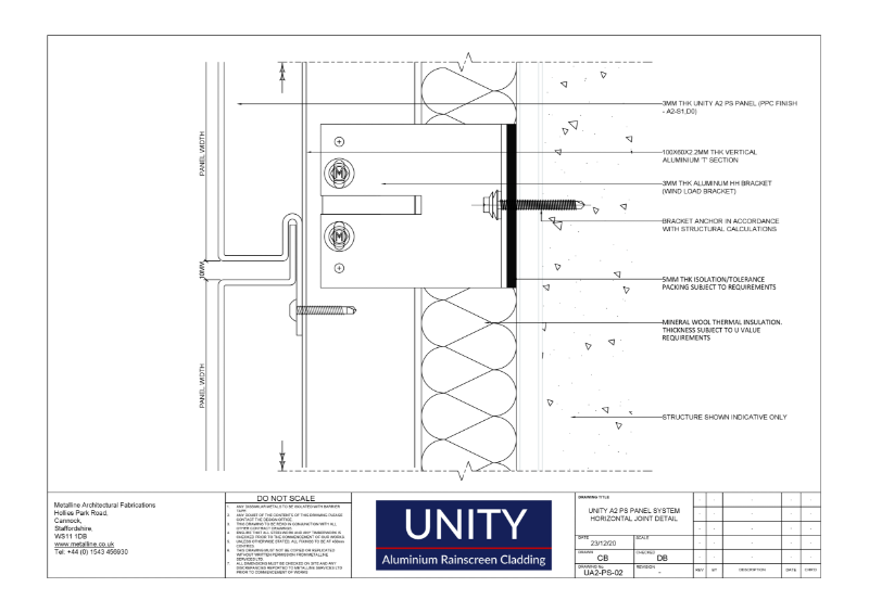 Unity A2 PS-02 Horizontal Joint Technical Drawing