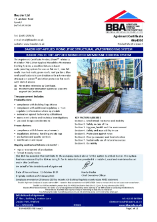 BBA Agrément Certificate