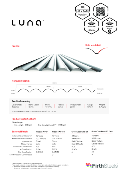 HR LUNA Profile Data Sheet