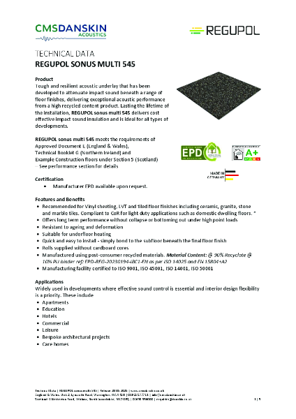 REGUPOL sonus multi 545 - TD-en-UK Release 28 05 2025