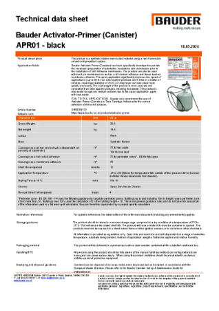 Bauder Activator-Primer (Canister) APR01 - black