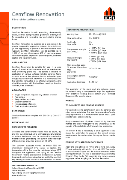 Cemflow Renovation TDS