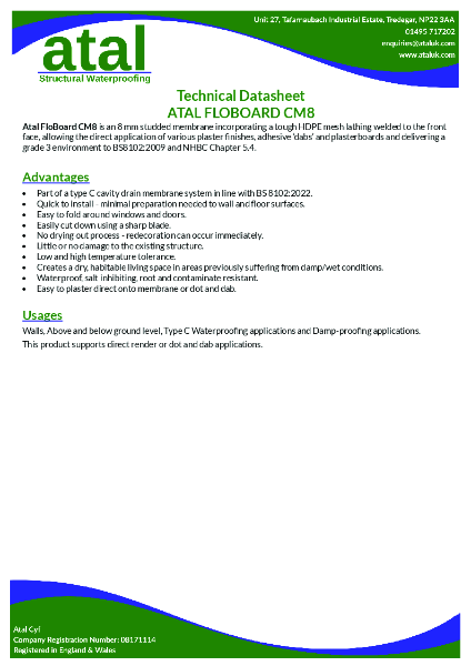 Atal FloBoard CM8 Datasheet