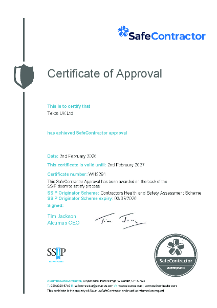 Safe Contractor Certificate 