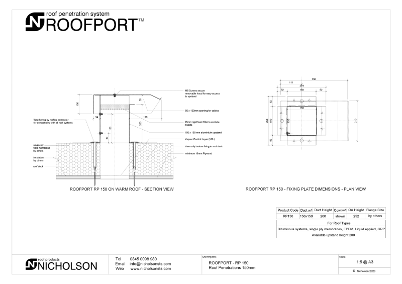 ROOFPORT®  RP150 - Technical Datasheet