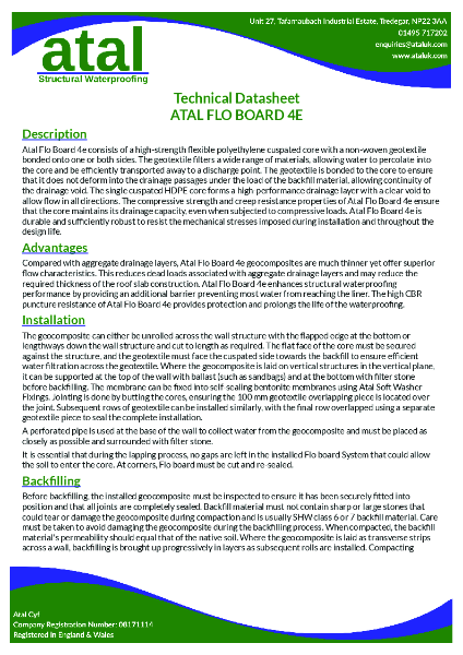 Atal FloBoard 4E Datasheet