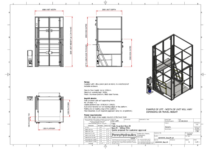 Guarded BayLift - 500kg MWL