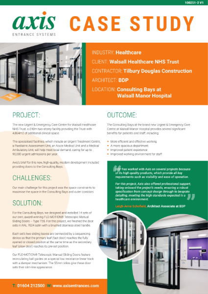 Axis Case Study 38 Walsall Manor Hospital - Flo-Motion V1