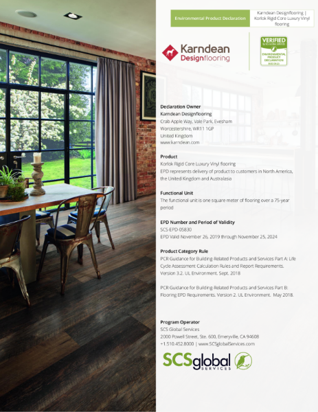 Environmental Product Declaration - Korlok Rigid Core