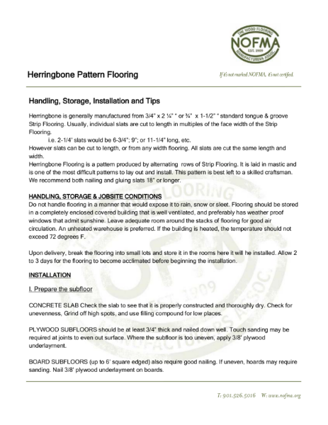 Herringbone Parquet Floor Installation Guide