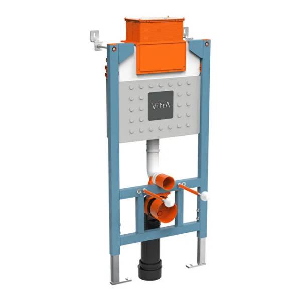 761-5825-01- V-Fix Prime reduced height frame for wall-hung WC pans, 98cm height, 12cm cistern, 3/6ltr - Drywall WC Frame