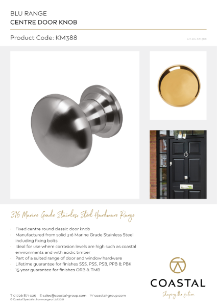 BLU™ - KM388 Centre Classic Door Pull Data Card