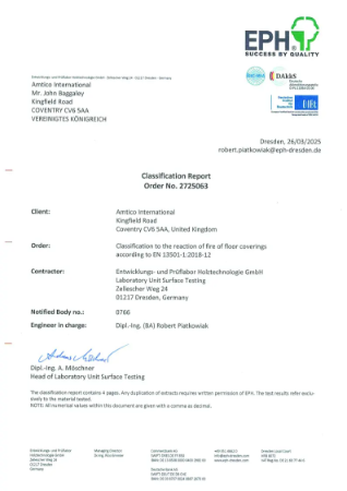 EPH Test Certificate