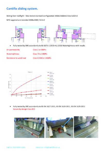 Cantifix Slingle Sliding panel roof - summary specification brochure