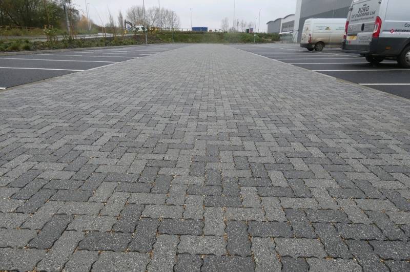 Brett Lugano Flow Permeable Paving provides the SuDS solution to Peterborough Industrial Park