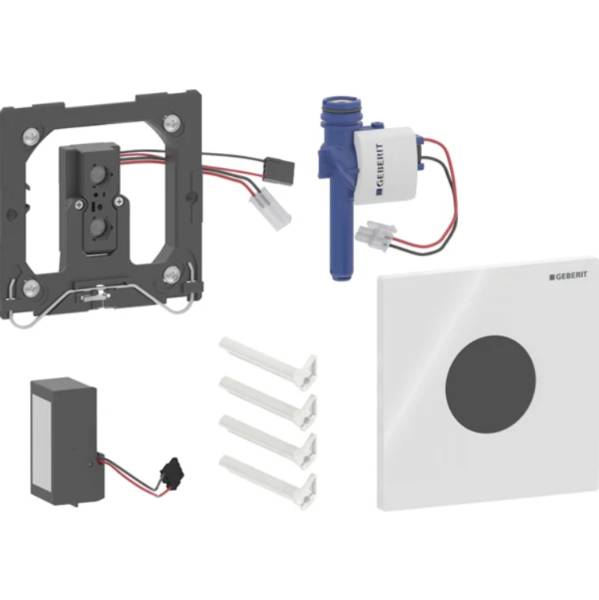 Geberit urinal flush control with electronic flush actuation, mains operation, Type 01 cover plate, round 