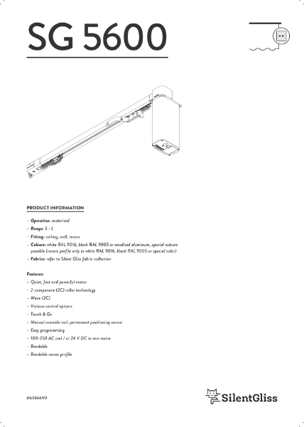 Silent Gliss SG 5600 Motorised Curtain Track