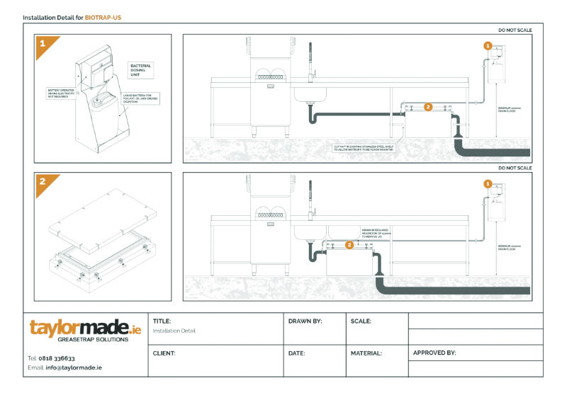 BIOTRAP-US Under Sink Installation Detail