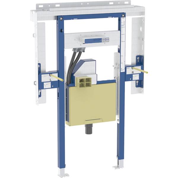 Geberit Duofix element for Geberit ONE washbasin, small projection and Geberit ONE wall-mounted tap, room-height, with concealed turn trap, with concealed Clou - Duofix installation element