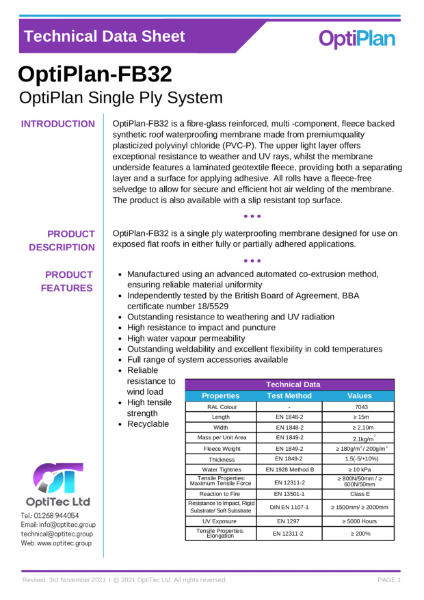 OptiPlan-FB32 TDS