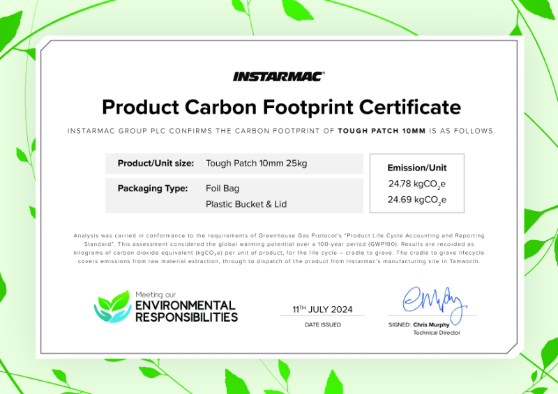 Tough Patch 10mm Product Carbon Footprint Certificate