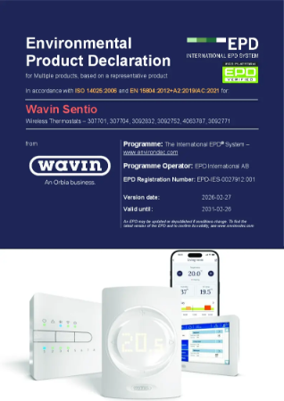 EPD - Wavin Sentio Wireless Thermostats – 307701, 307704, 3092832 ...