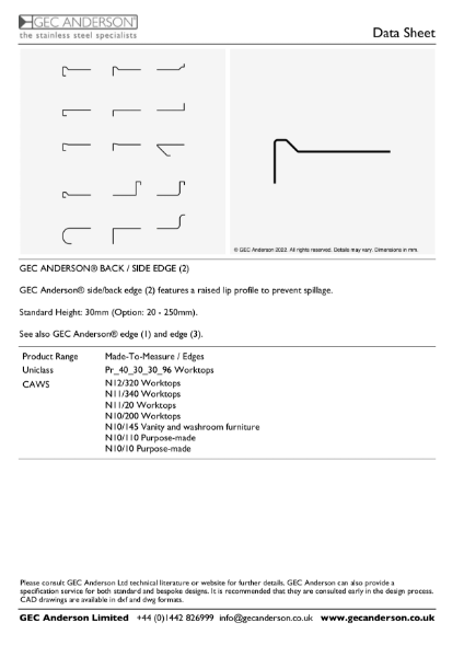 GEC Anderson Data Sheet - Edge 2
