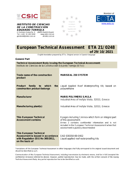 European Technical Approval (ETA)