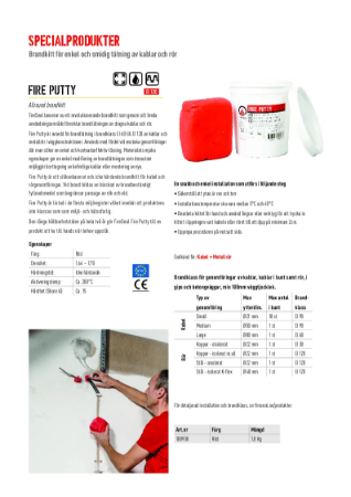 Fire Putty Produktblad