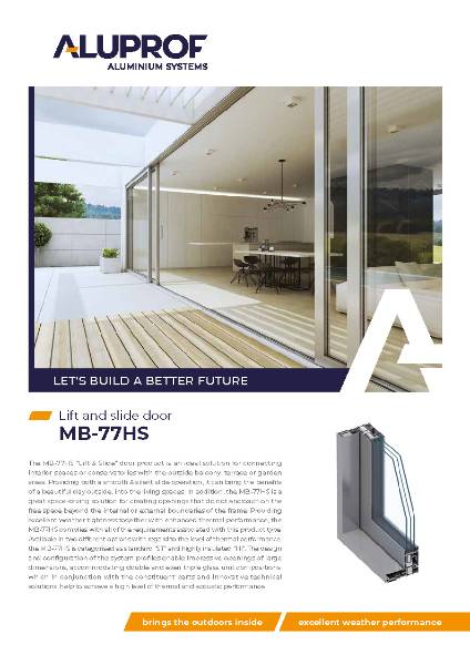 MB-77HS Lift and Slide Door System